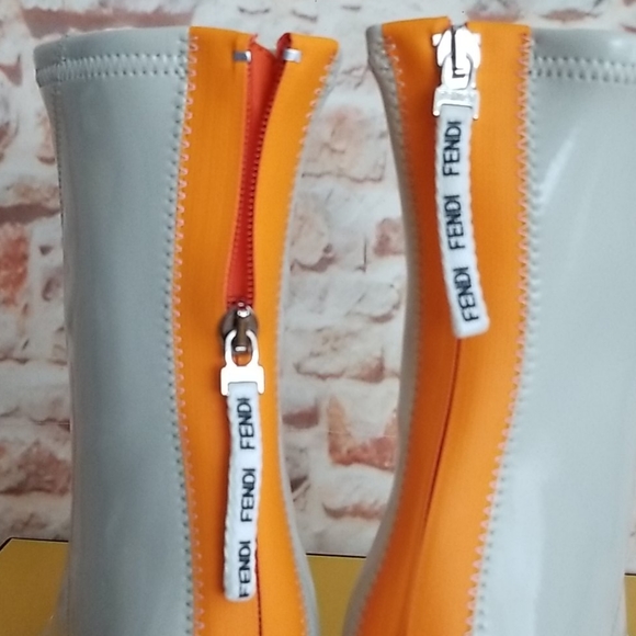 New Fendi Neoprene Zip Pointed Booties - Picture 8 of 11